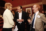 Andrew Marr (centre) chats to Kate Bulkley and David Wigg