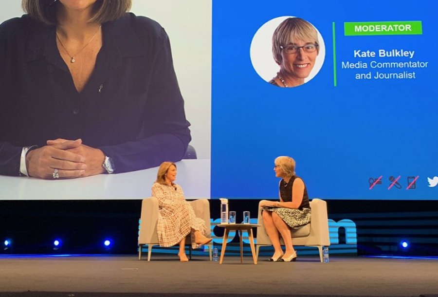 Carolyn McCall, CEO of ITV (left) with Kate Bulkley